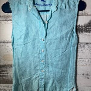 Tommy Bahama Women's Light Blue Button Down Shirt